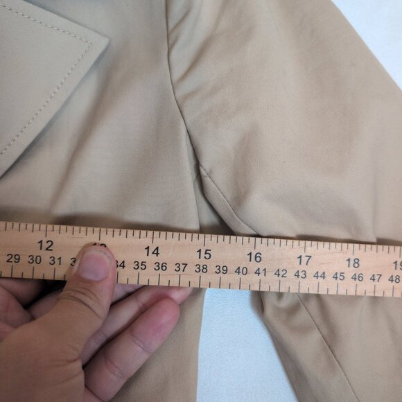 J.Crew Tan Double-Breasted Trench Coat 2P Petite - Picture 12 of 13